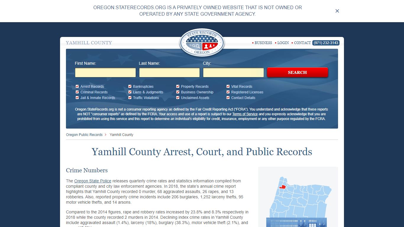 Yamhill County Arrest, Court, and Public Records