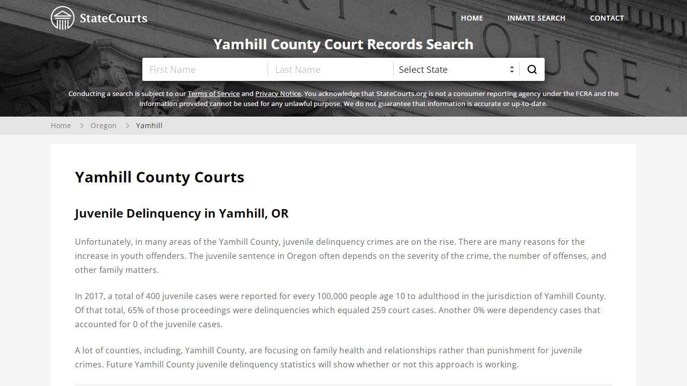 Yamhill County, OR Courts - Records & Cases - StateCourts