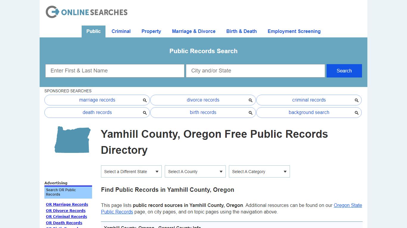Yamhill County, Oregon Public Records Directory